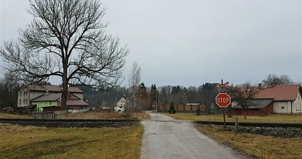 Železniční přejezd v Hartě 